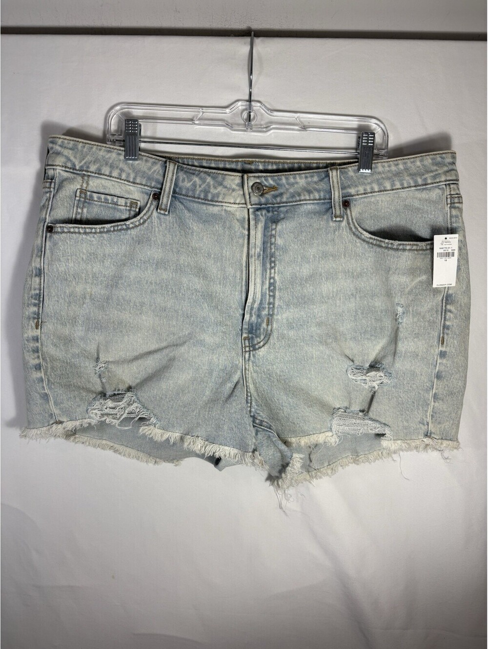 Old Navy OG Straight Jean Shorts 18 High Rise Distressed Cutoff Frayed